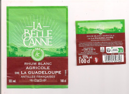 Etiquette Décollée Rhum Agricole Blanc " La Belle Canne " -55% 100 Cl -  GUADELOUPE - - Rum