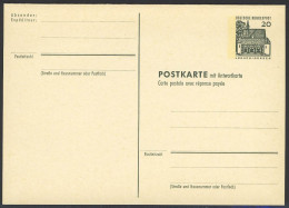 P 88 Bauwerke I 20/20 Pf Dunkelgrün ** Wie Verausgabt - Postales - Nuevos