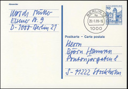 P 123 II - BuS 70 Pf Anschrift/Absender Gedruckt, Tages-O BERLIN 12 -20.1.89 - Other & Unclassified