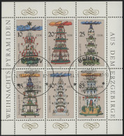 3134-3139 Weihnachtspyramiden-Kleinbogen 1987, ESSt Berlin - Used Stamps