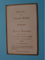 Communion/Confirmation De MAURICE RAYMAEKERS Chapelle St. Joseph à ALOST Le 4 Juillet 1912 ( Zie / Voir SCANS ) ! - Kommunion Und Konfirmazion