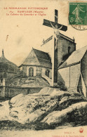 BARFLEUR - Le Calvaire Du Cimetière Et L'Eglise - Barfleur
