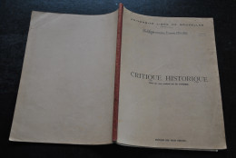 FAVRESSE Critique Historique Université Libre De Bruxelles Syllabus ULB Cours De Philologie Romane 1è Année 1952 1953  - Geschiedenis