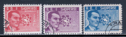 Albania 1959 Mi# 575-577 Used - Frederic Joliot-Curie / World Peace Congress / Atom - Atoom