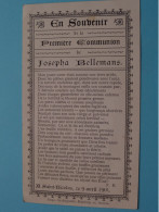 1ere Communion De Josepha BELLEMANS à SAINT-NICOLAS Le 9 Avril 1901 ( Zie / Voir SCANS ) ! - Comunión Y Confirmación