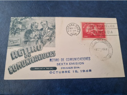 CUBA  PRIMER  DIA  1948  RETIRO  DE  COMUNICACIONES  Certificada GALIAS //  PARFAIT  ETAT  //  1er  CHOIX   // - FDC