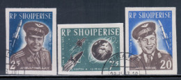 Albania 1963 Mi# 731-733 Used - Imperf. - 1st Group Space Flight Of Vostoks 3 And 4 - Europe