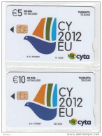 CYPRUS - CY 2012 EU, Collector"s Cards No 24-25, Tirage 500, 09/12, Mint - Cipro