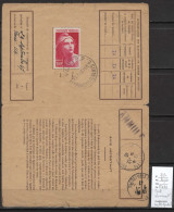 France  Mariannne De Gandon Yvert 733  Sur Carte D'abonnement Des Timbres Spéçiaux De La Poste - 1946 - 1945-54 Marianna Di Gandon