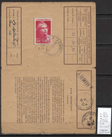 France  Mariannne De Gandon Yvert 733  Sur Carte D'abonnement Des Timbres Spéçiaux De La Poste - 1946 - 1945-54 Marianne De Gandon