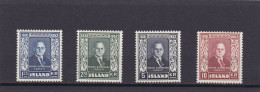 Islande 1952, Cat. Yvert N° 239/42 **. Président Sveinn Bjornsson - Ongebruikt