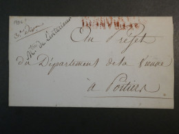 Delcampe - DN3 FRANCE BELLE LETTRE  AFFRANCHI D ETAT EN ROUGE RR 1796 MINISTERE INTERIEUR    .A POITIERS  +AFF. INTERESSANT++ - 1792-1815: Départements Conquis