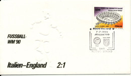 Italy Cover Football Soccer World Cup 1990 Italy - England 2-1 Football Stamp And Cachet - 1990 – Italië