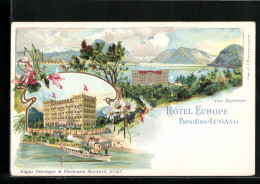 Lithographie Paradiso-Lugano, Hotel Europe  - Paradiso