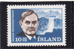 Islande 1965, Cat. Yvert N°352 **. Poète Einar Benediktsson - Ungebraucht