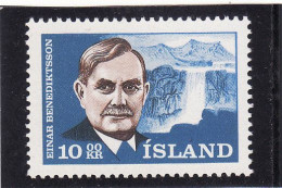 Islande 1965, Cat. Yvert N°352 **. Poète Einar Benediktsson - Unused Stamps