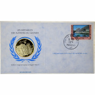 Afghanistan, Medal + Stamp, United Nations, 1976, Argent, BE, FDC - Andere & Zonder Classificatie