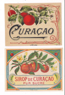 Etiquettes Anciennes CURACAO Et Sirop De CURACAO - Imprimeur Jouneau - - Alkohole & Spirituosen