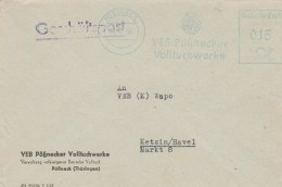 DDR Brief Mit Freistempel Pössneck 1956 Blau VEB Pößnecker Volltuchwerke - Macchine Per Obliterare (EMA)