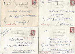 FRANCE ANNEE 1962 N°1263 SURCHARGE EA SUR 5 ENVELOPPES AOUT à OCT 62 TB - Guerre D'Algérie