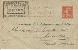 FRANCE ANNEE 1906 ENTIER TYPE SEMEUSE FOND PLEIN N° 160 CP1 A VOYAGE TB COTE 18,00 € - Letter Cards