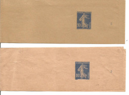 FRANCE ANNEE1907/1939 LOT DE 2 ENTIERS TYPE SEMEUSE CAMEE N° 279 BJ1 DATE 838,930 NEUFS** TB COTE 14,00 € - Streifbänder