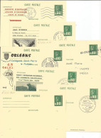 FRANCE ANNEE 1975 LOT DE 7 ENTIERS TYPE MARIANNE DE BECQUET N°1891  CP1 REPIQUE + OBLIT. TB  - Postales  Transplantadas (antes 1995)