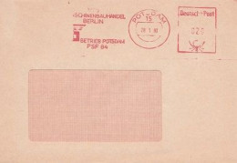 DDR Brief Mit Freistempel Potdam 1980 Rot Schienenbauhandel Berlin - Máquinas Franqueo (EMA)