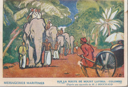 MESSAGERIES MARITIMES. - Sur La Route De MOUNT LAVINIA - COLOMBO . D'après Une Aquarelle De M.J. BOUCHAUD - Sri Lanka (Ceylon)