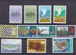 Islande 1972, Cat. Yvert  Année Complète ** - Unused Stamps