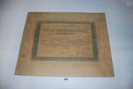 A1 Diplôme - Ecole Jeunes Filles - Lodelinsart - Charleroi 1907 - Diplomi E Pagelle