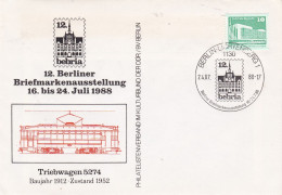 DDR 1988 12 Berliner Briefmarkenausstellung Triebwagen 5274 - Strassenbahnen