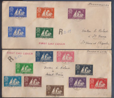 St Pierre Et Miquelon - Série 296 à 309 Sur 2 Enveloppes Recommandées - Briefe U. Dokumente
