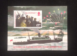 O) 1995 ALDERNEY, RETURN  OF THE ISLANDERS  1945, STEAMBOAT, MNH - Alderney