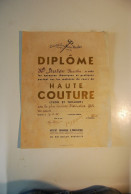 A1 Diplome De Haute Couture - Flou Et Tailleur - 1940 - Parmentier Bruxelles - Diplomi E Pagelle
