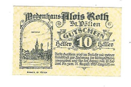 **notgeld   Austria  St  Polten 10 Heller  933.1 Rare  Cat Val 8 Euro - Austria