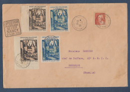 Exposition Philatélique De Nancy  1936 - Enveloppe Avec Vignettes - Philatelic Fairs