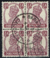 Inde Anglaise - 1939 - Y&T N° 162 X 4, Oblitéré Bara Bazar Calcutta - 1936-47 King George VI