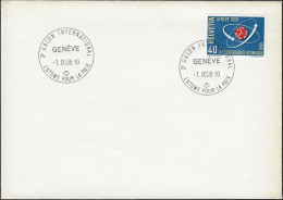 Suisse 1958 Y&T 611. Conférence Sur L'énergie Atomique, Oblitération Salon International, L'atome Pour La Paix - Atomo