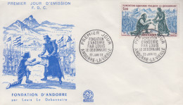 Enveloppe  FDC  1er  Jour  ANDORRE     Fondation  D' Andorre  Par   Louis  Le  Débonnaire     1963 - FDC