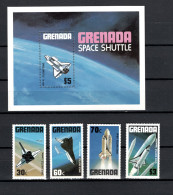 Grenada 1981 Space Set Of 4 + S/s MNH - América Del Norte