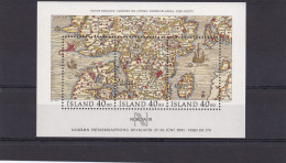 Islande 1990, Cat. Yvert N° BF11. Carte Ancienne, Gravure De Slania - Blocks & Sheetlets