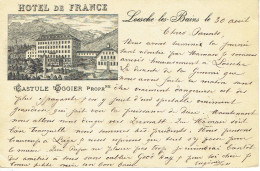 LOECHE-LES-BAINS - HOTEL DE FRANCE  - 1895 - Loèche-les-Bains