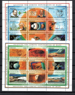 Grenada 1991 Space, Mars Exploration 3 Sheetlets + 3 S/s MNH - América Del Norte