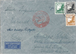 BF0684 / MITTWEIDA  -  2.1937  ,  Nach Santiago / Chile  15 FEB 37  -  Michel 533 , 535 , 537 - Airmail & Zeppelin