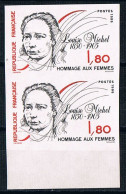 France 1986 N° 2408 Paire  Non Dentelé  IMP Neuf MNH ** Louise Michel Hommage Aux Femmes - 1981-1990