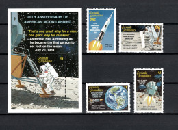 Grenada - Grenadines 1989 Space, 20th Anniversary Of Apollo 11 Moonlanding 4 Stamps + S/s MNH - Nordamerika