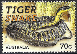 AUSTRALIA 2014 QEII 70c Multicoloured, Fauna-Things That Sting- Tiger Snake FU - Usati