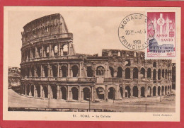 Monaco - Carte Maximum 1951 N°362(YT) Le Colisée De Rome - Anno Santo - Cartas Máxima