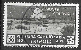 LIBIA - 1934 - 8^ FIERA DI TRIPOLI - C. 30 - USATO ANNULLO FIERA  (YVERT TRIPOLITANIE 145 - MICHEL TRI 205 - SS LIB 128) - Libya